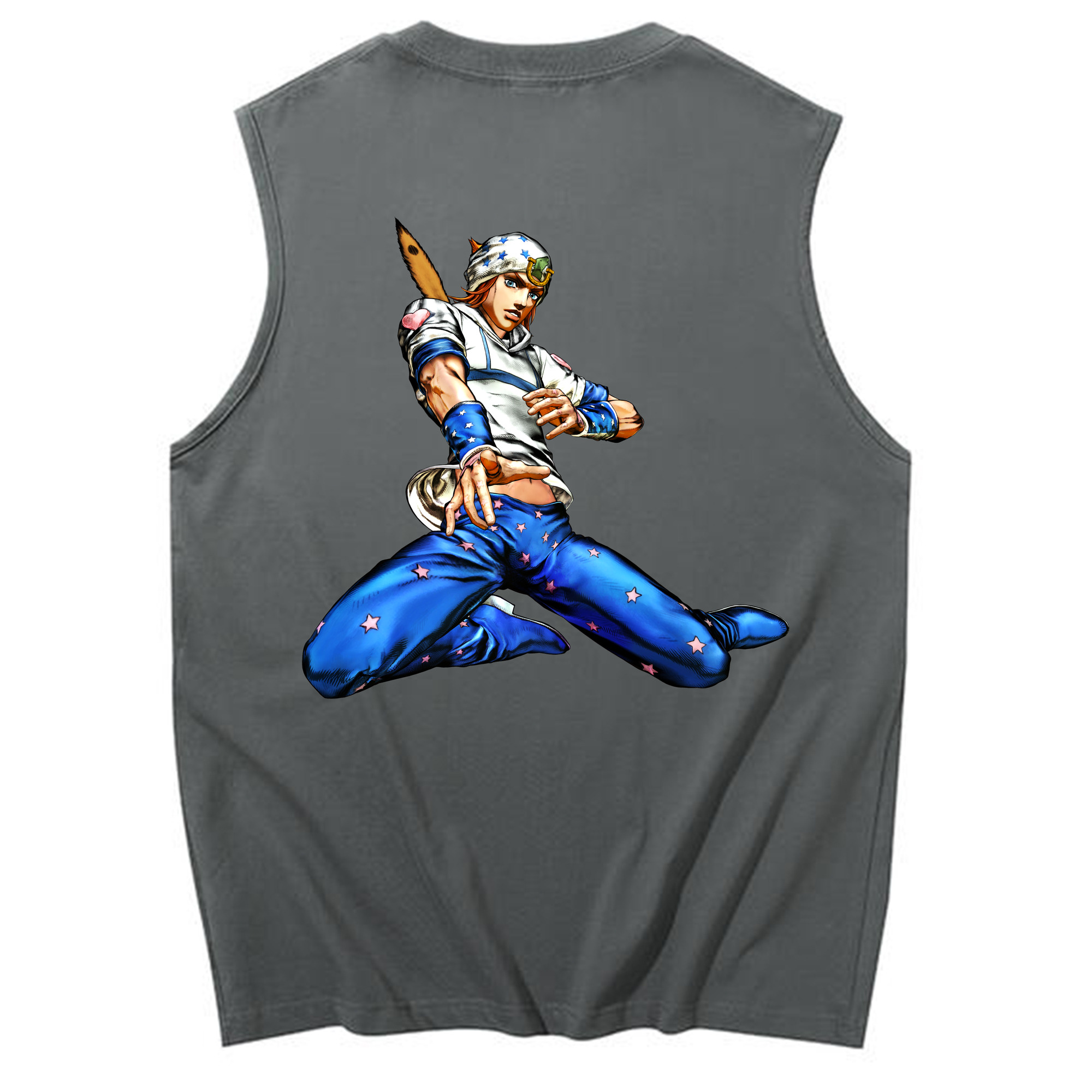 （画像用） ジョジョの奇妙な冒険 ジョナサン?ジョースター JoJo's Bizarre Adventure Jonathan Joestar コットン100％タンクトップ（背面プリント）